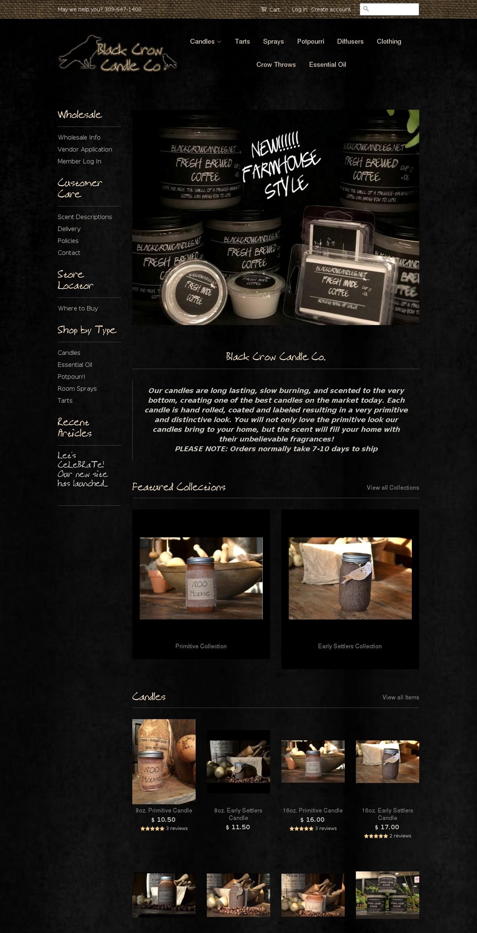 Copy of Classic good Shopify theme site example blackcrowcandles.me