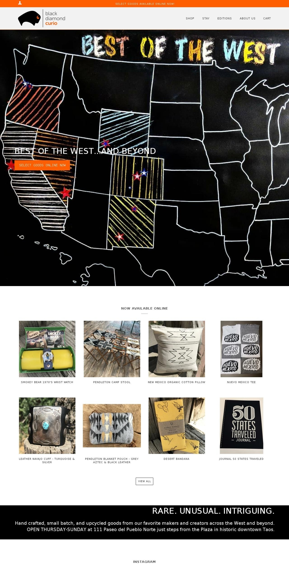 blackdiamondcurio.com — Shopify storefront screenshot
