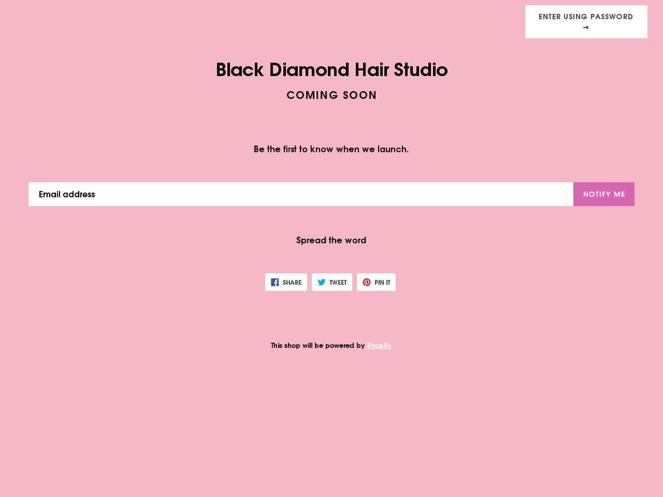 blackdiamondhairstudio.com — Shopify storefront screenshot