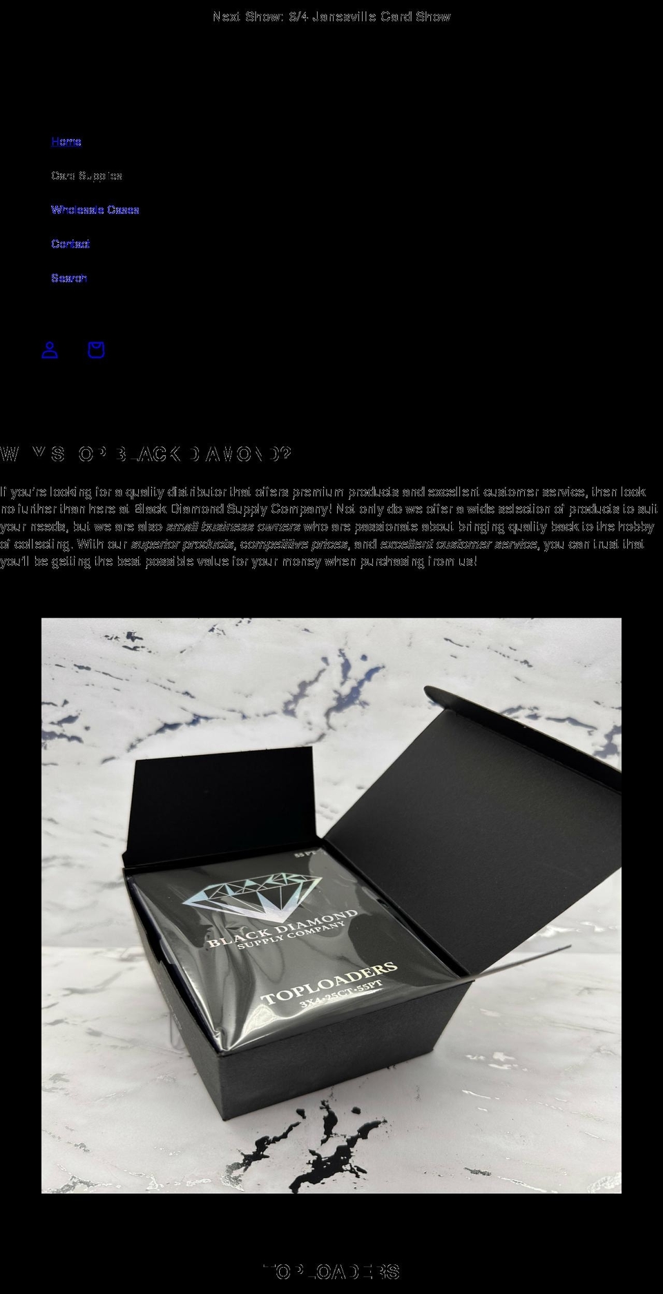 blackdiamondsupplyco.com shopify website screenshot