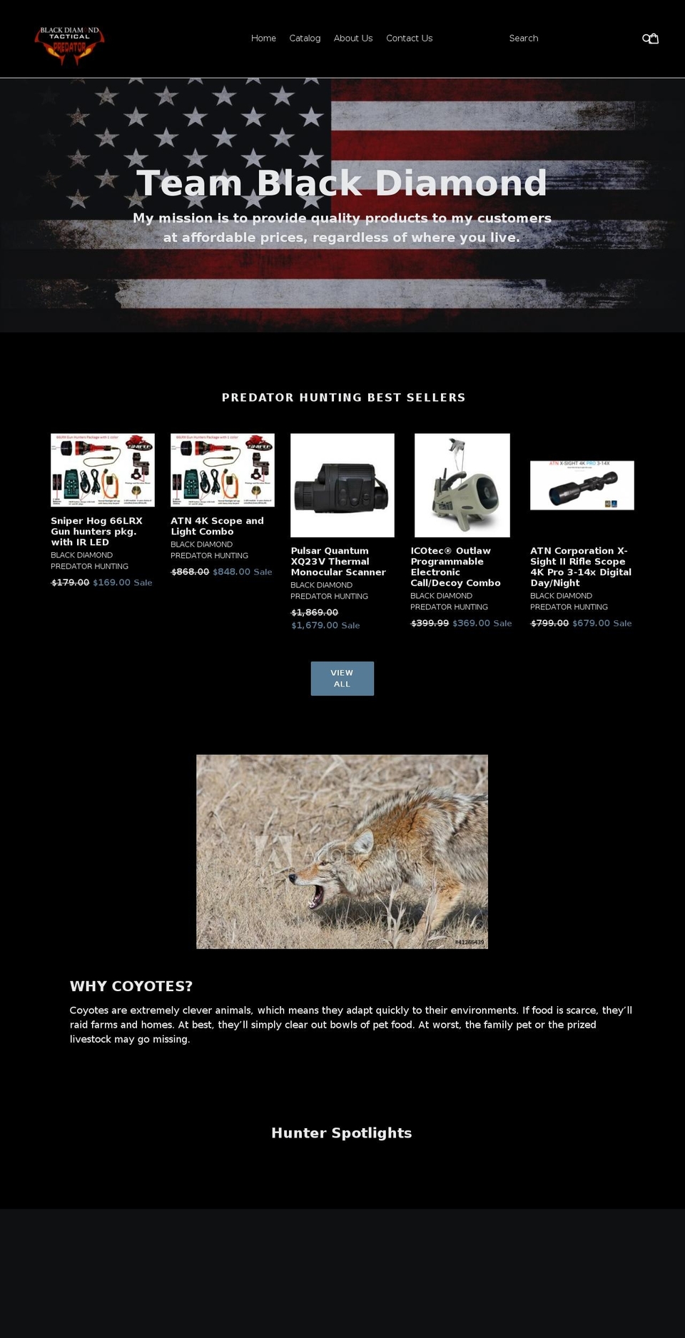 blackdiamondtactical.com shopify website screenshot