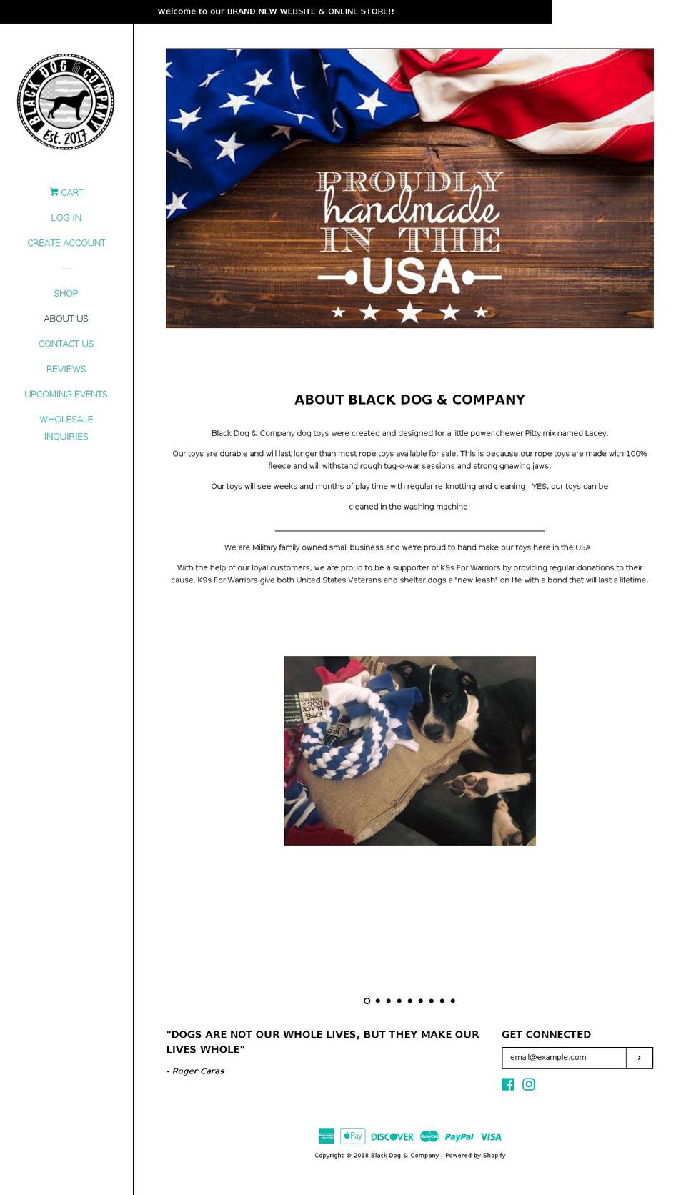 blackdogcompany.net shopify website screenshot