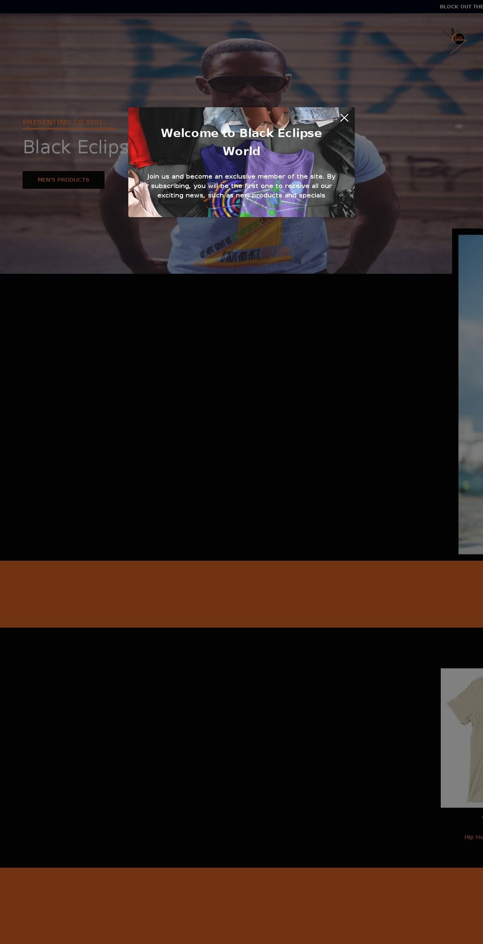 blackeclipseworld.com — Shopify storefront screenshot