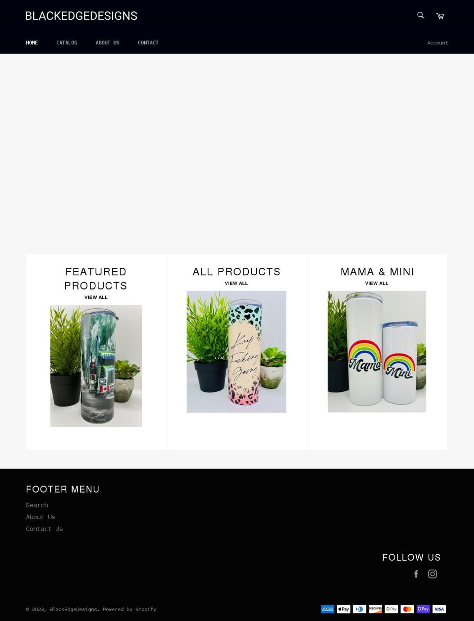 blackedgedesigns.com shopify website screenshot