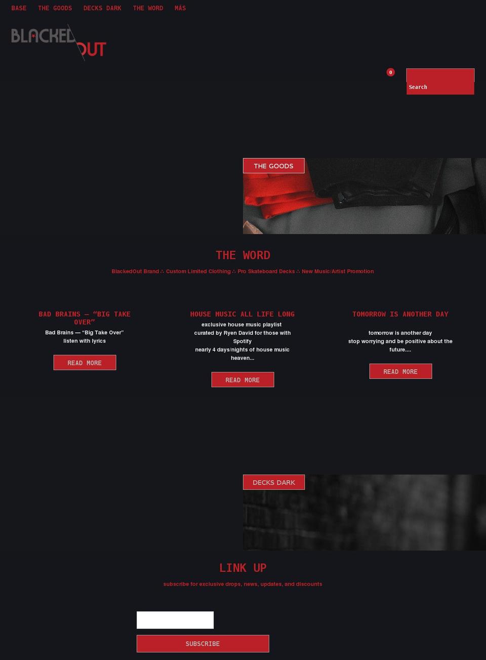 blackedoutbrand.co.uk shopify website screenshot