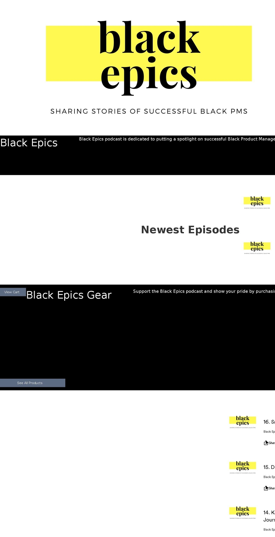 blackepics.com shopify website screenshot