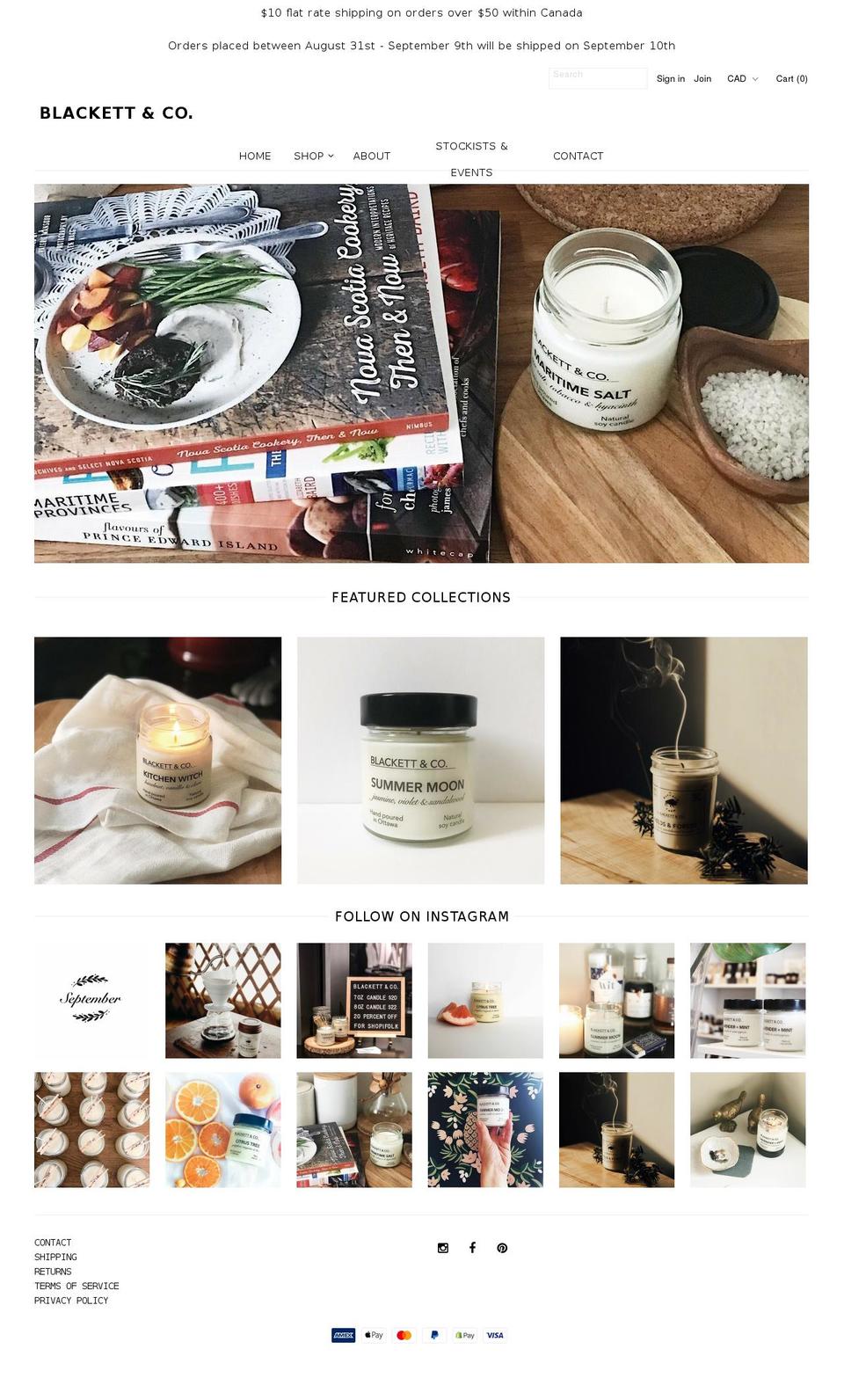 blackettandco.com shopify website screenshot