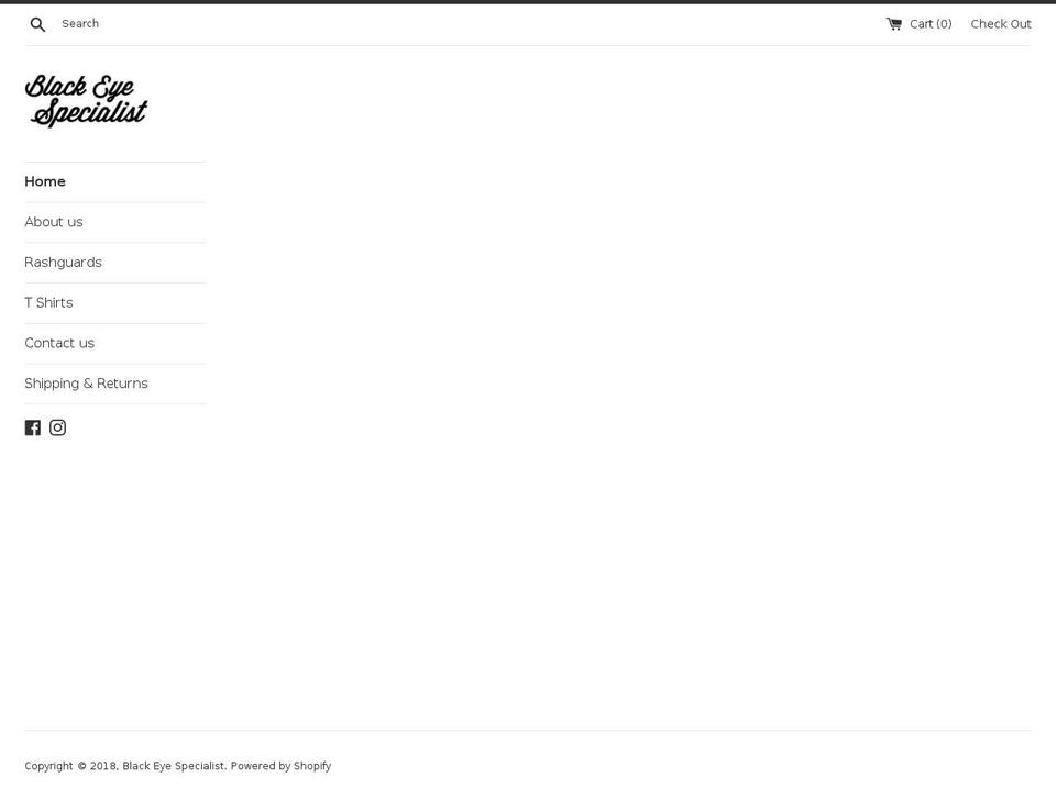 blackeye-specialist.com — Shopify storefront screenshot