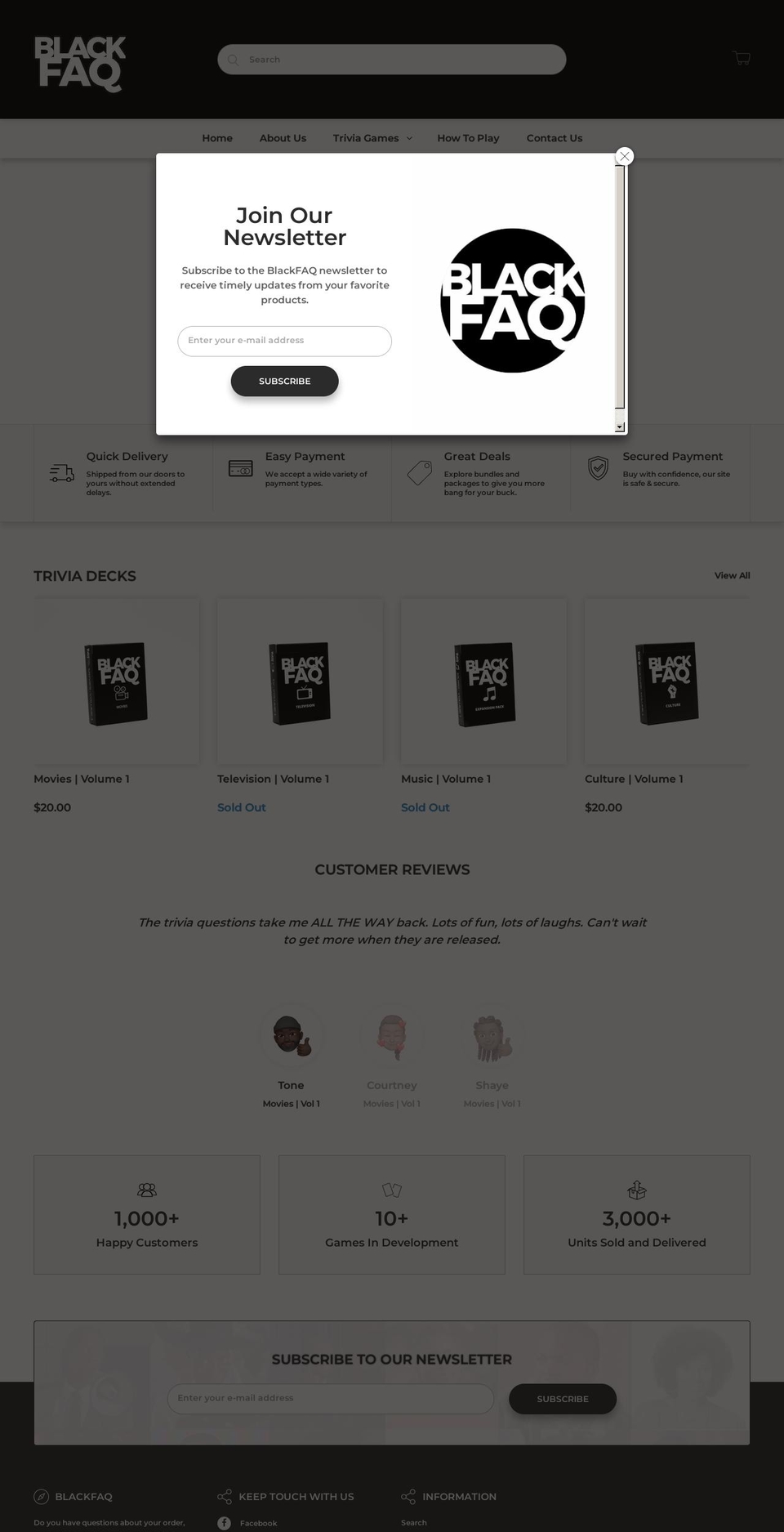 blackfaq.com shopify website screenshot