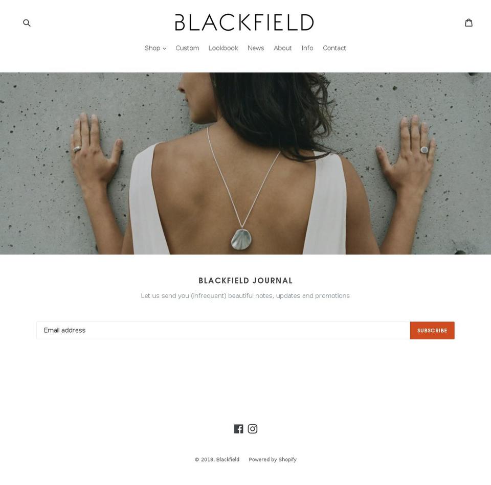blackfieldmetal.com — Shopify storefront screenshot