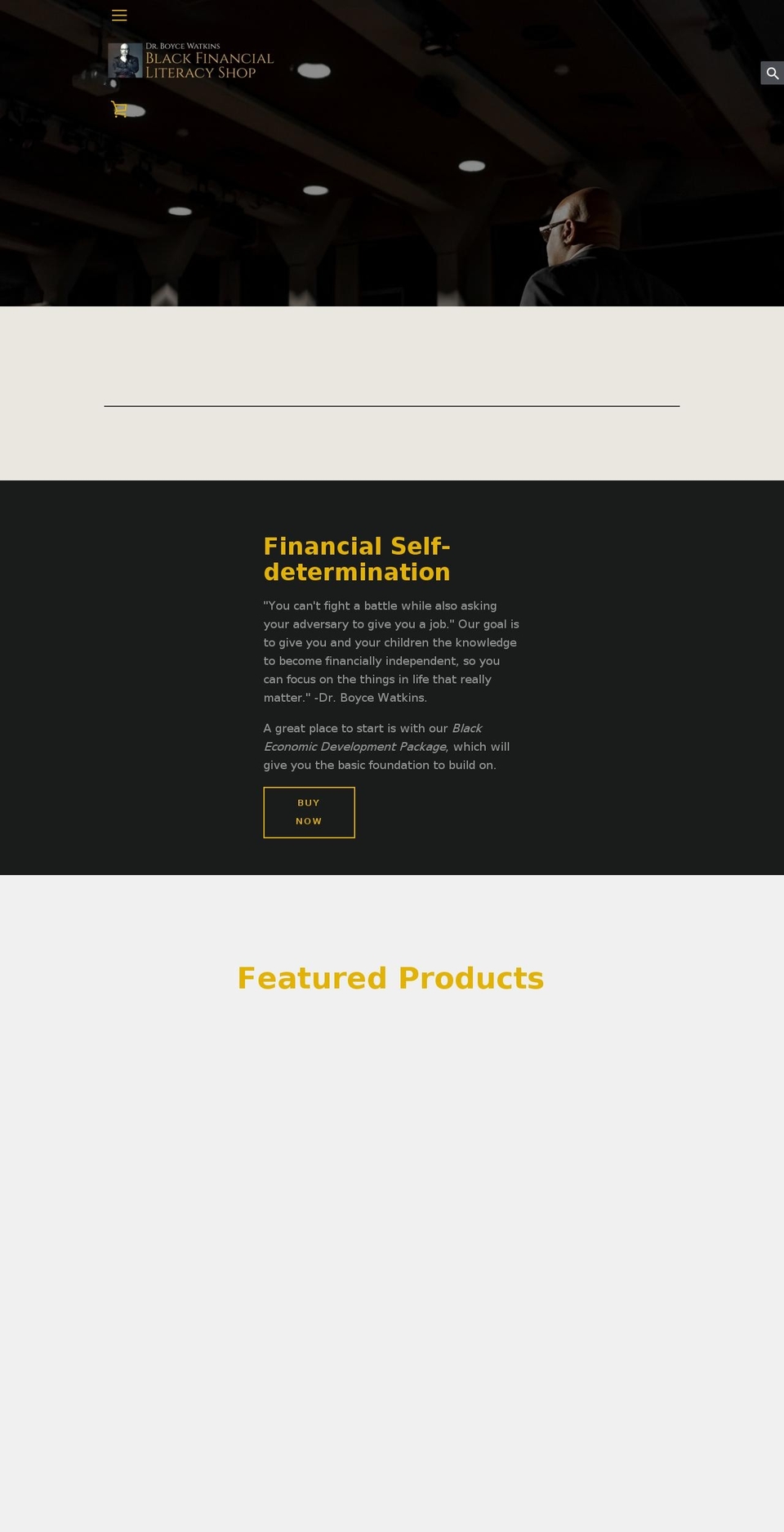 blackfinancialliteracystore.com shopify website screenshot