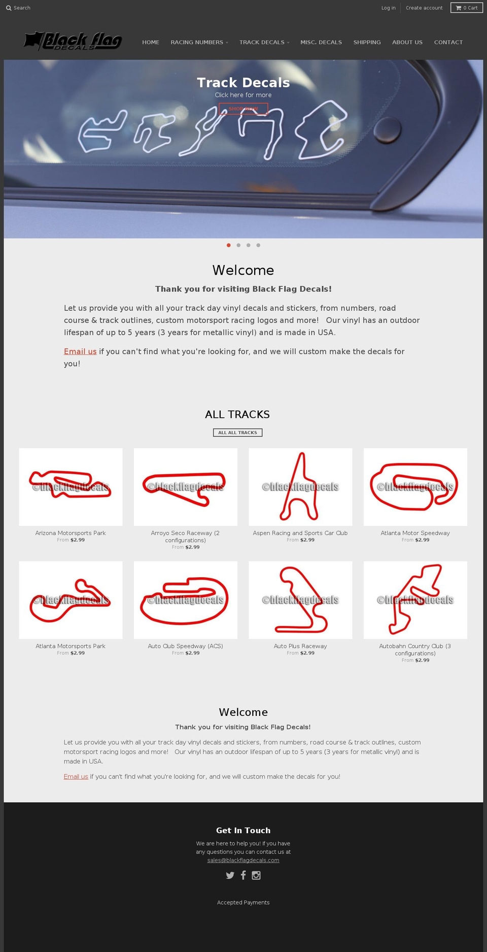 blackflagdecals.com shopify website screenshot