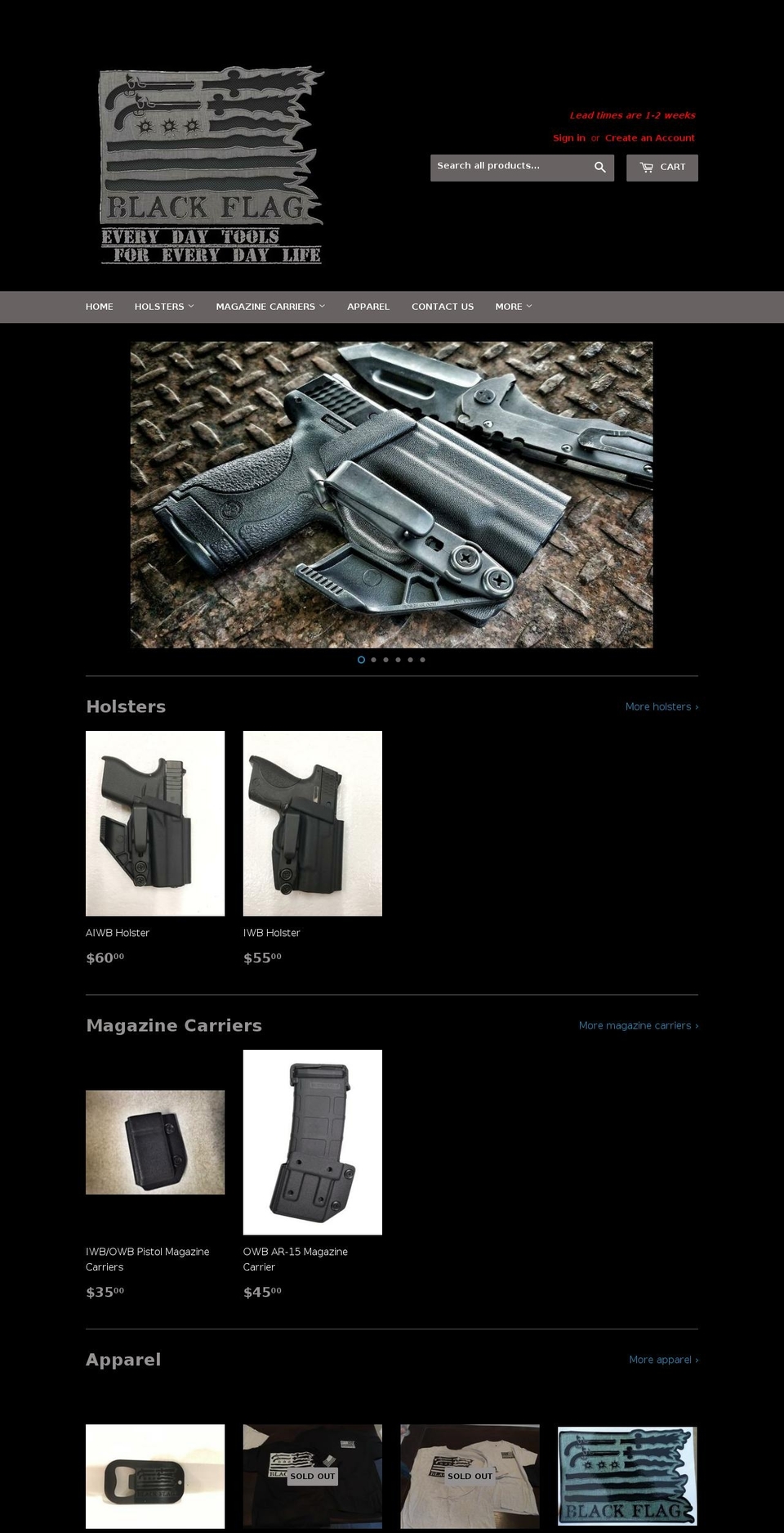 blackflagholster.com — Shopify storefront screenshot