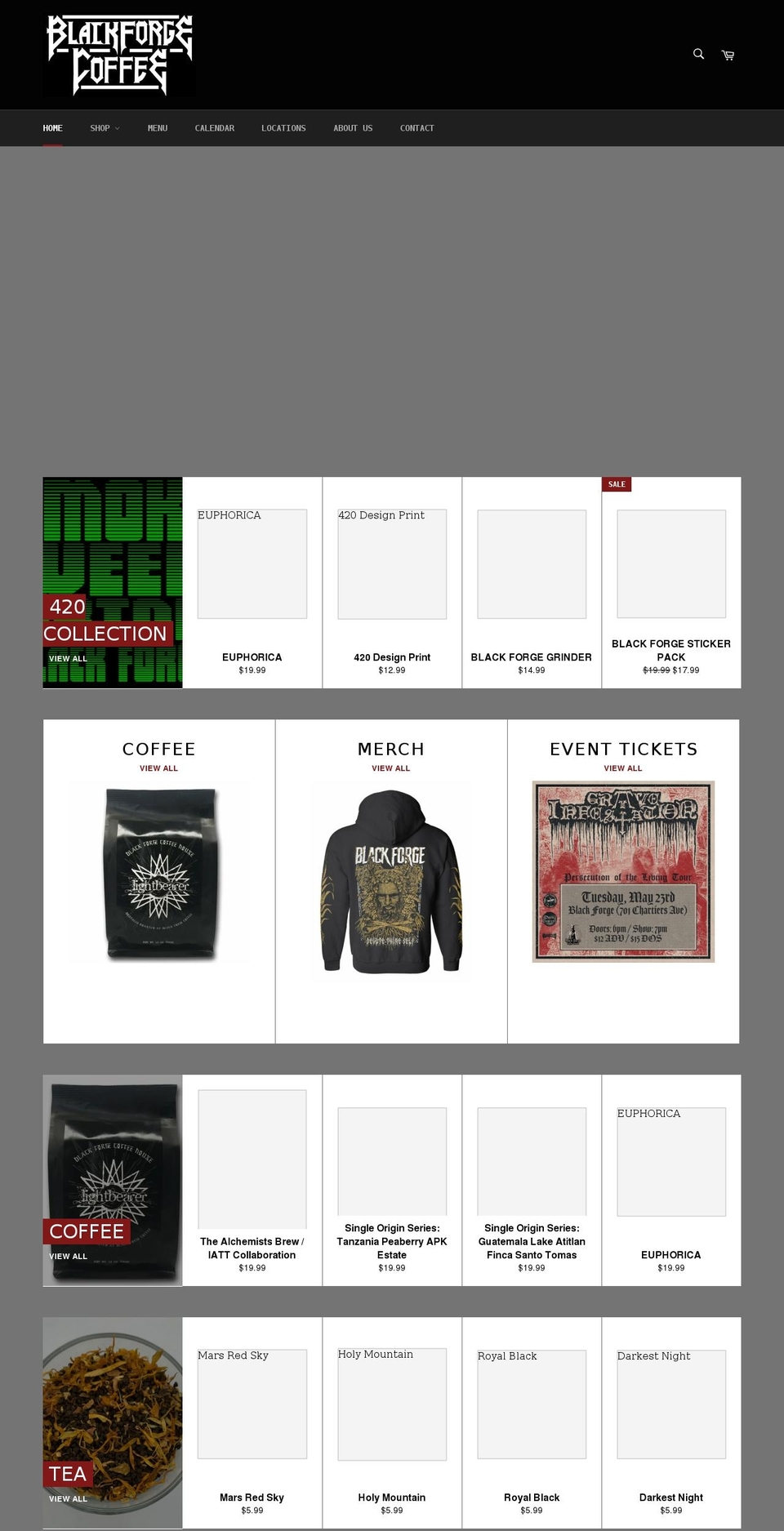 blackforgecoffee.com shopify website screenshot
