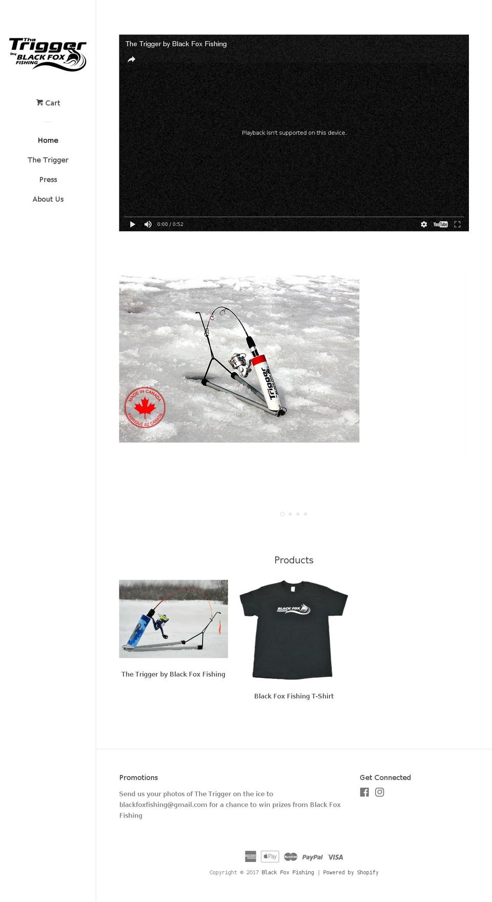 blackfoxfishing.com shopify website screenshot