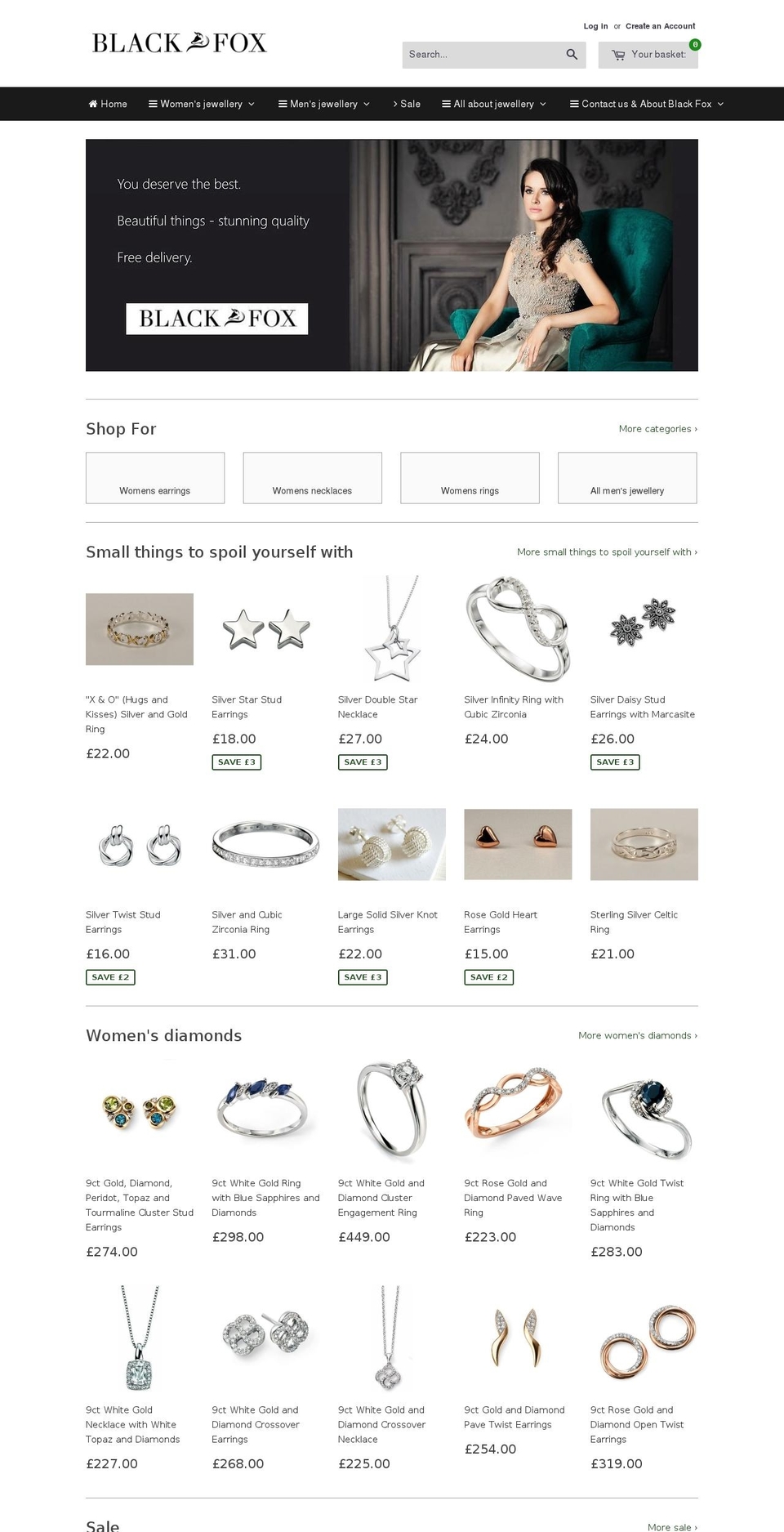 blackfoxjewellery.com — Shopify storefront screenshot