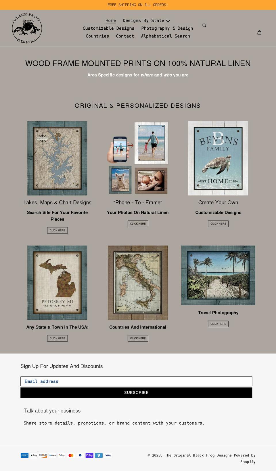 blackfroglinen.com shopify website screenshot