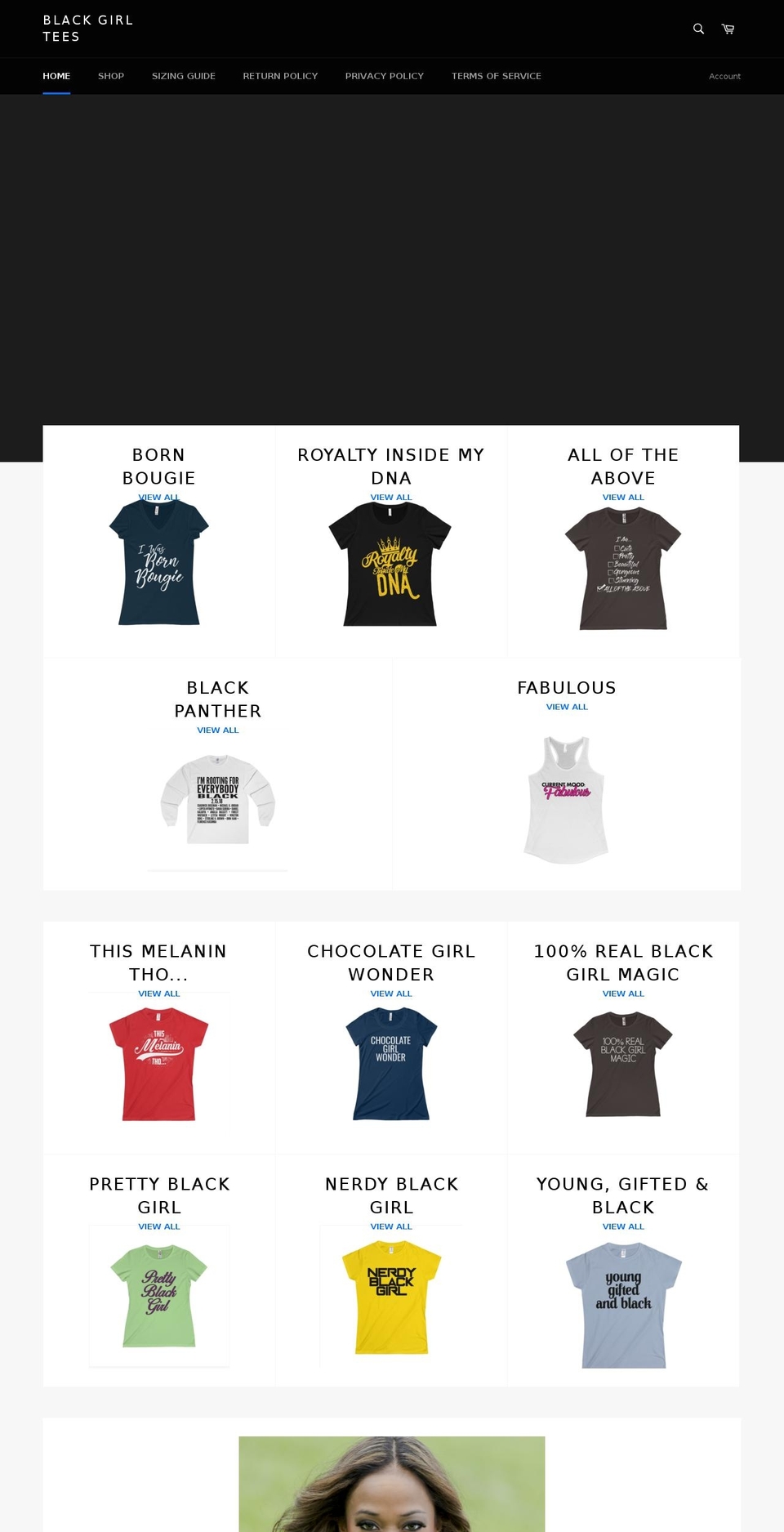 blackgirltees.com — Shopify storefront screenshot