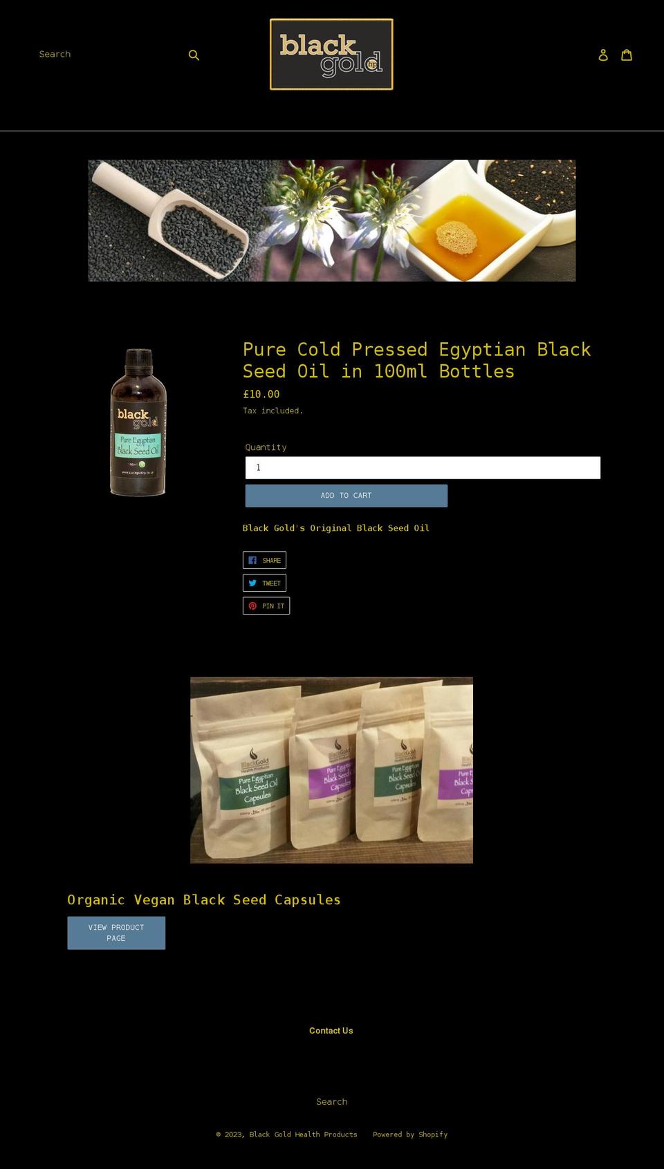 blackgoldhp.co.uk shopify website screenshot