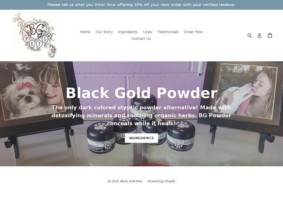blackgoldpets.com shopify website screenshot