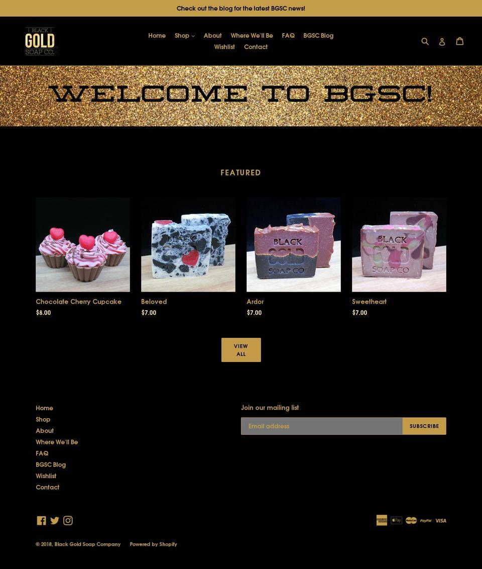 blackgoldsoapco.com — Shopify storefront screenshot