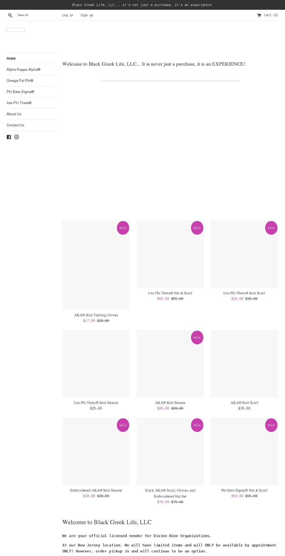 blackgreeklifellc.com shopify website screenshot