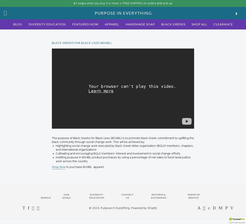 blackgreeksforblacklives.com — Shopify storefront screenshot