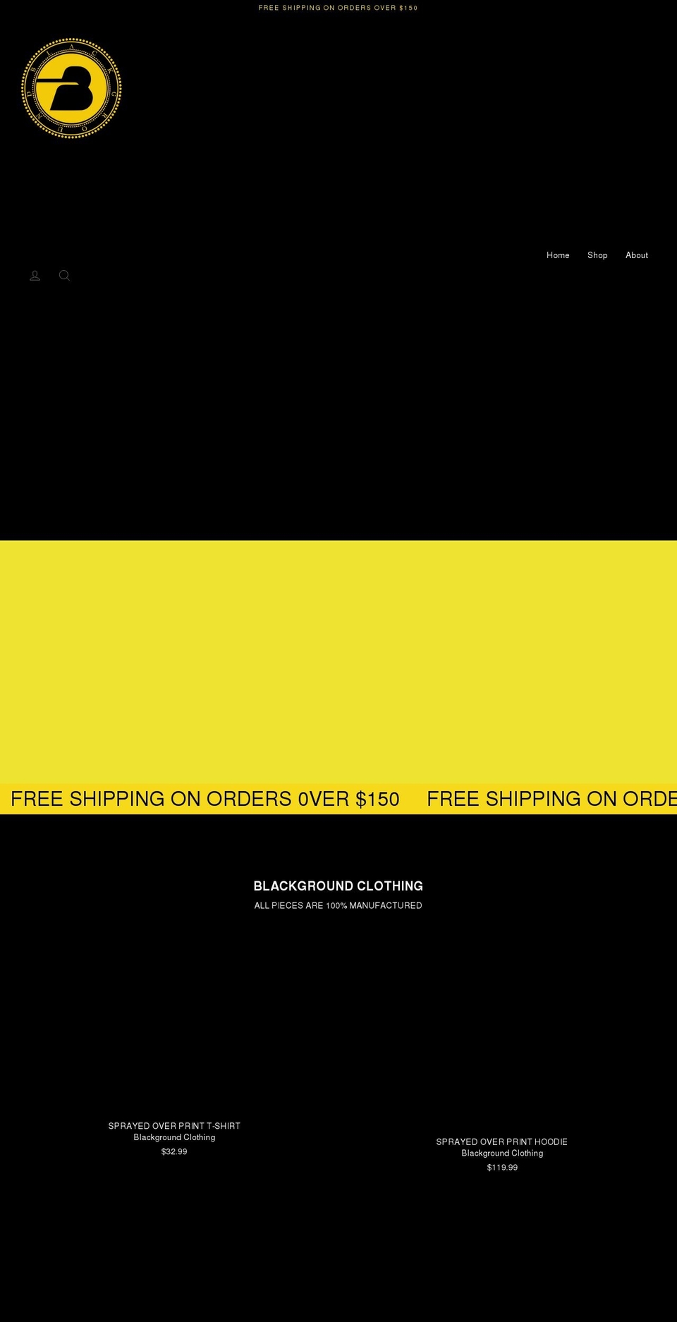 blackgroundclothing.com shopify website screenshot