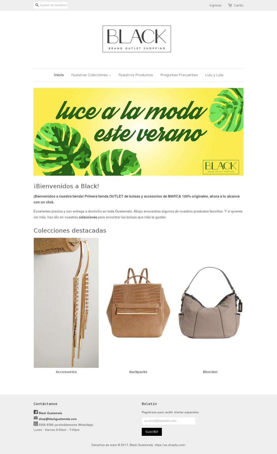 blackguatemala.com shopify website screenshot