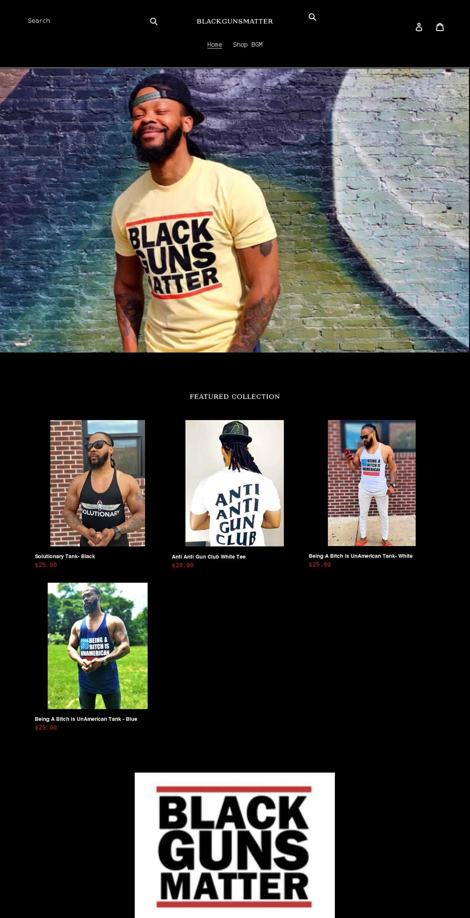 blackgunsmatter.myshopify.com shopify website screenshot