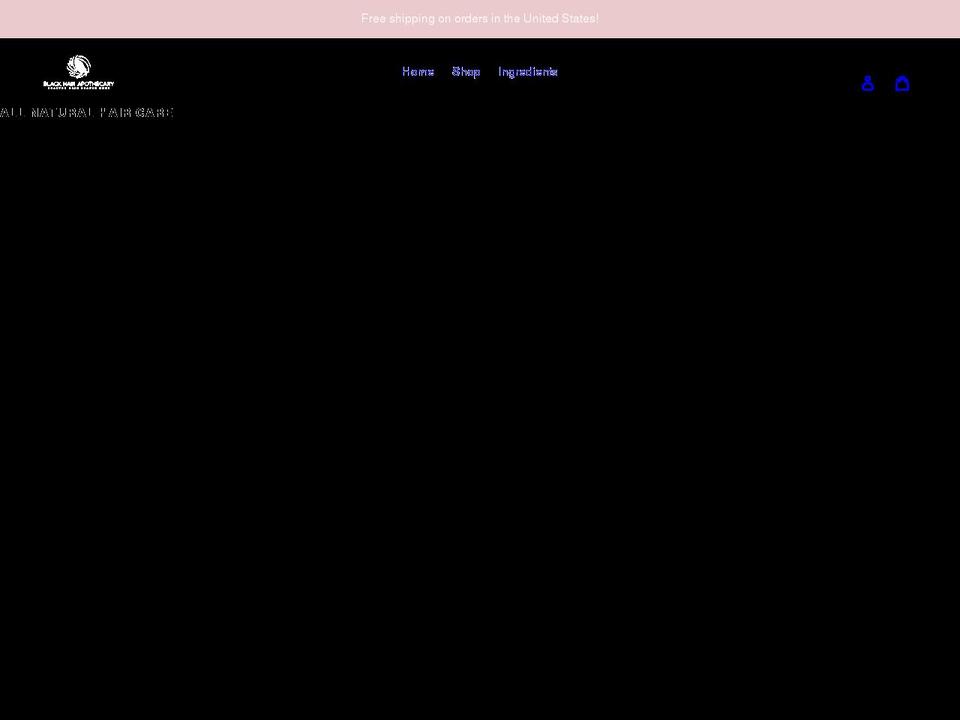blackhairapothecary.com shopify website screenshot
