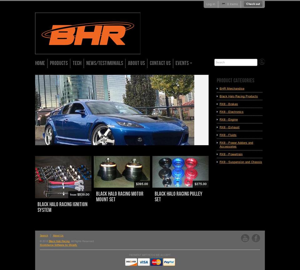 blackhaloracing.com — Shopify storefront screenshot
