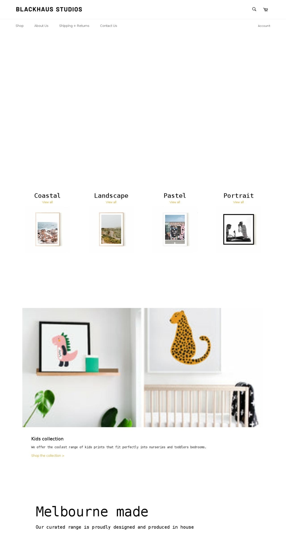 blackhausstudios.com.au shopify website screenshot