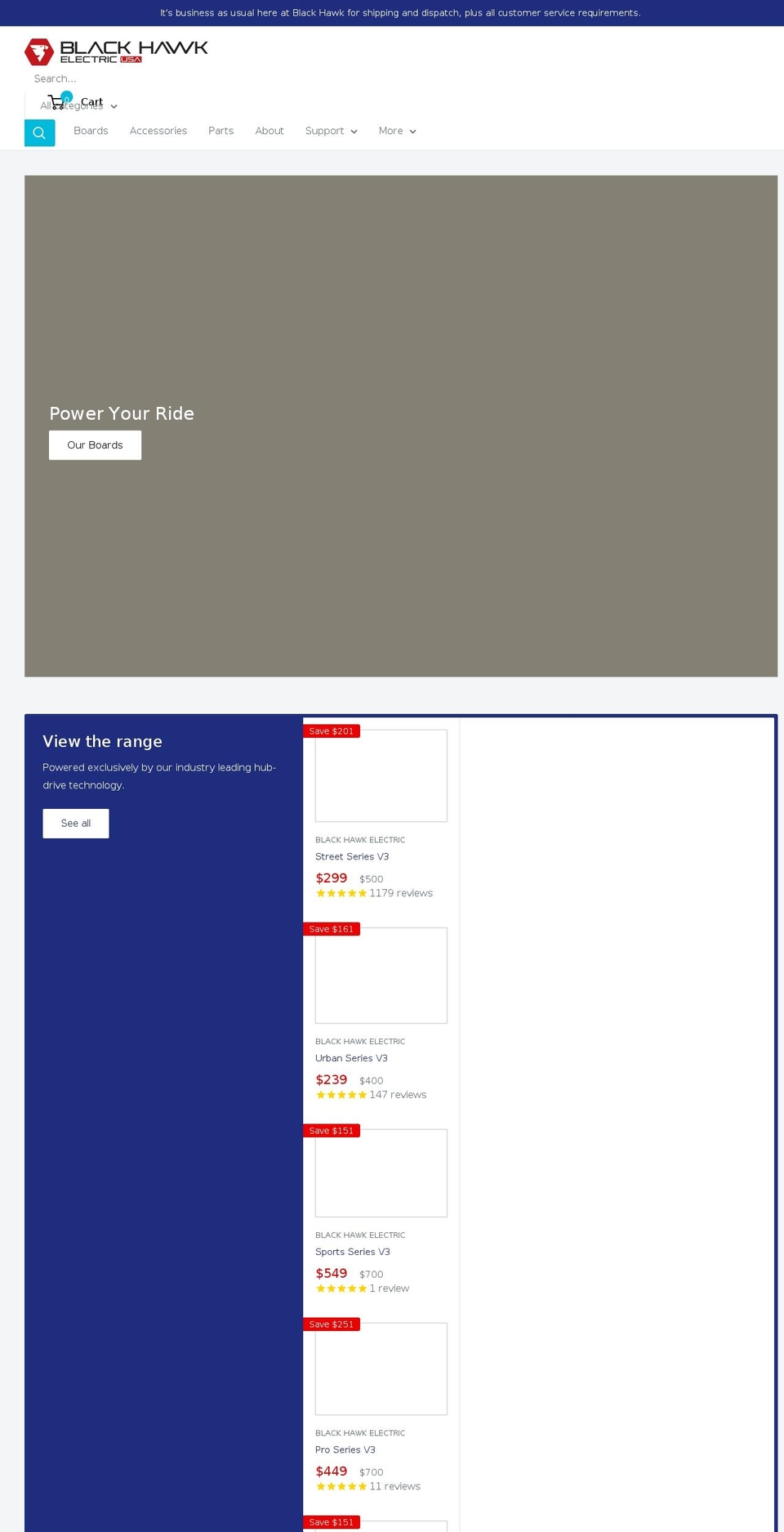 blackhawkboards.com shopify website screenshot