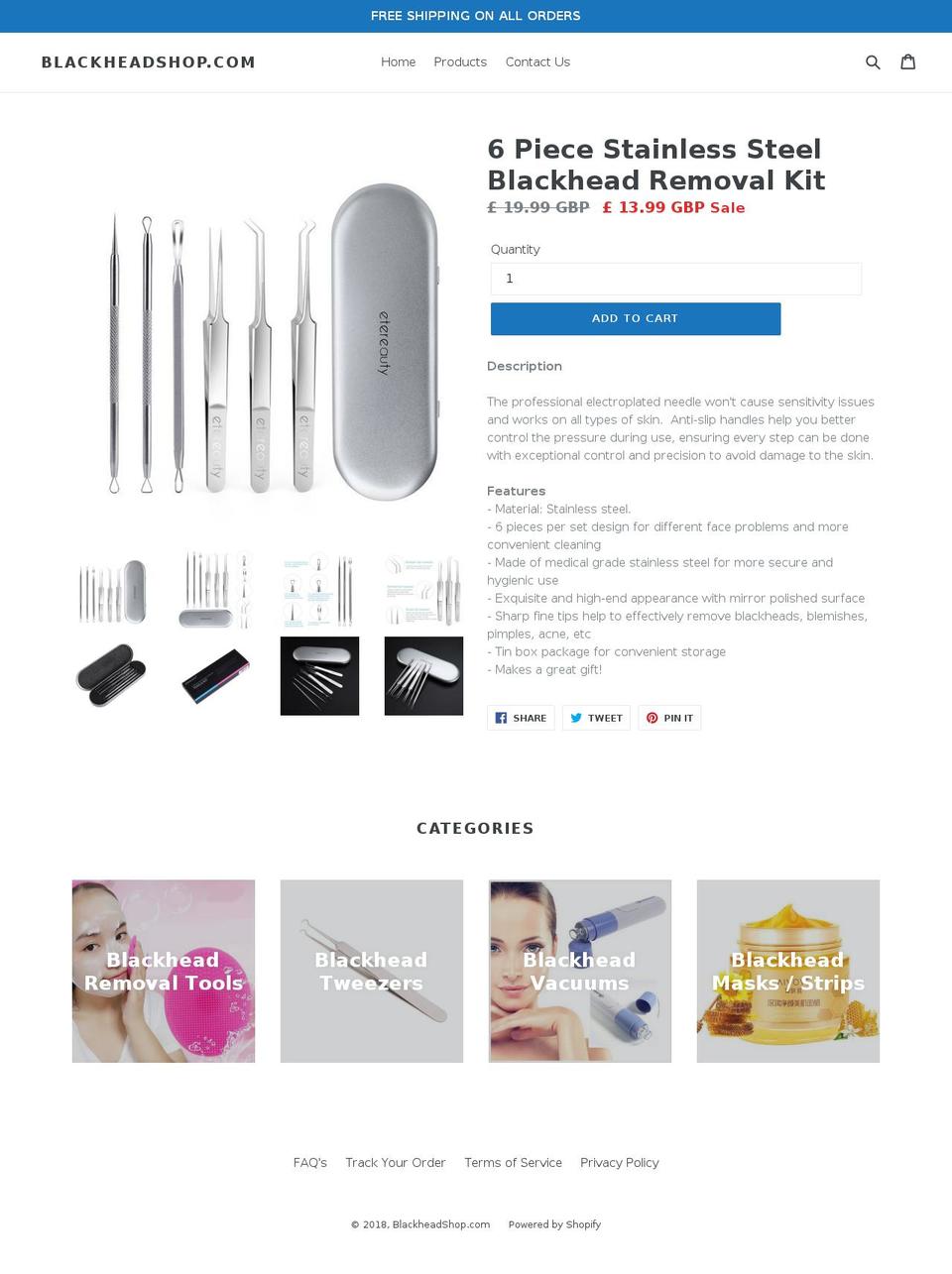 blackheadshop.com — Shopify storefront screenshot