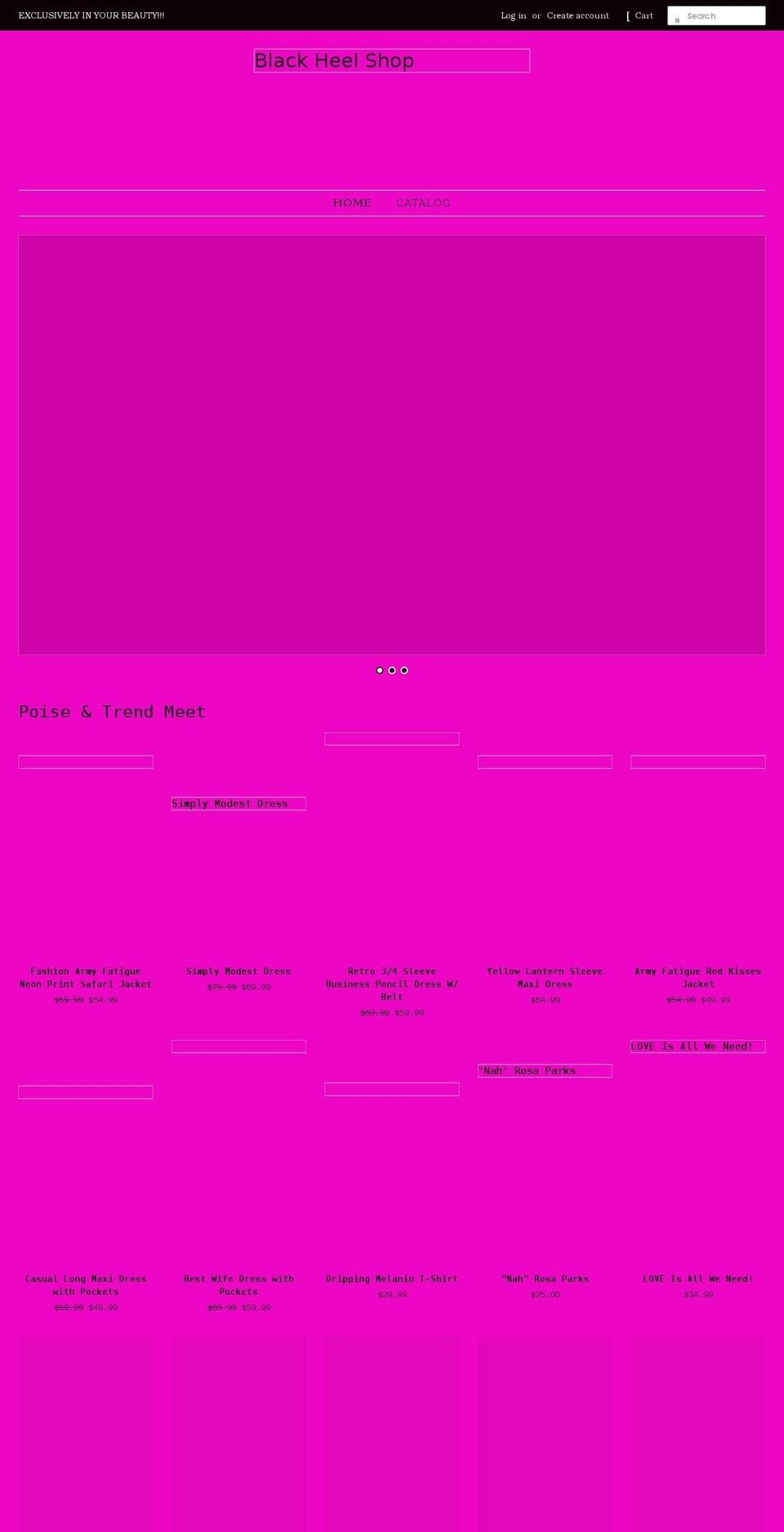 blackheel.shop shopify website screenshot