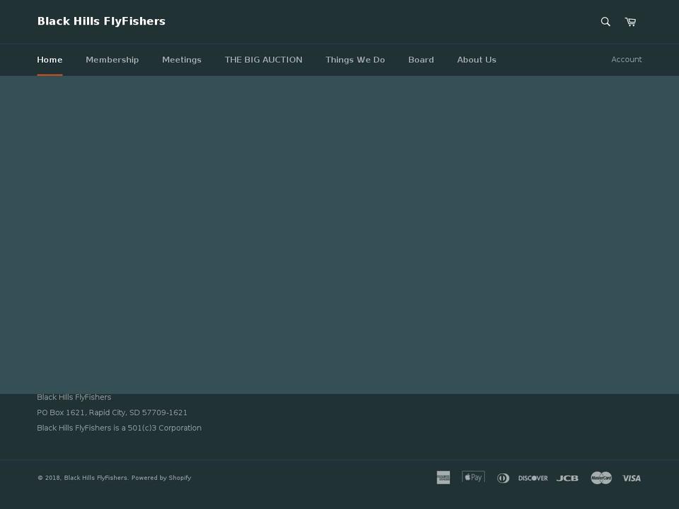blackhillsflyfishers.com — Shopify storefront screenshot