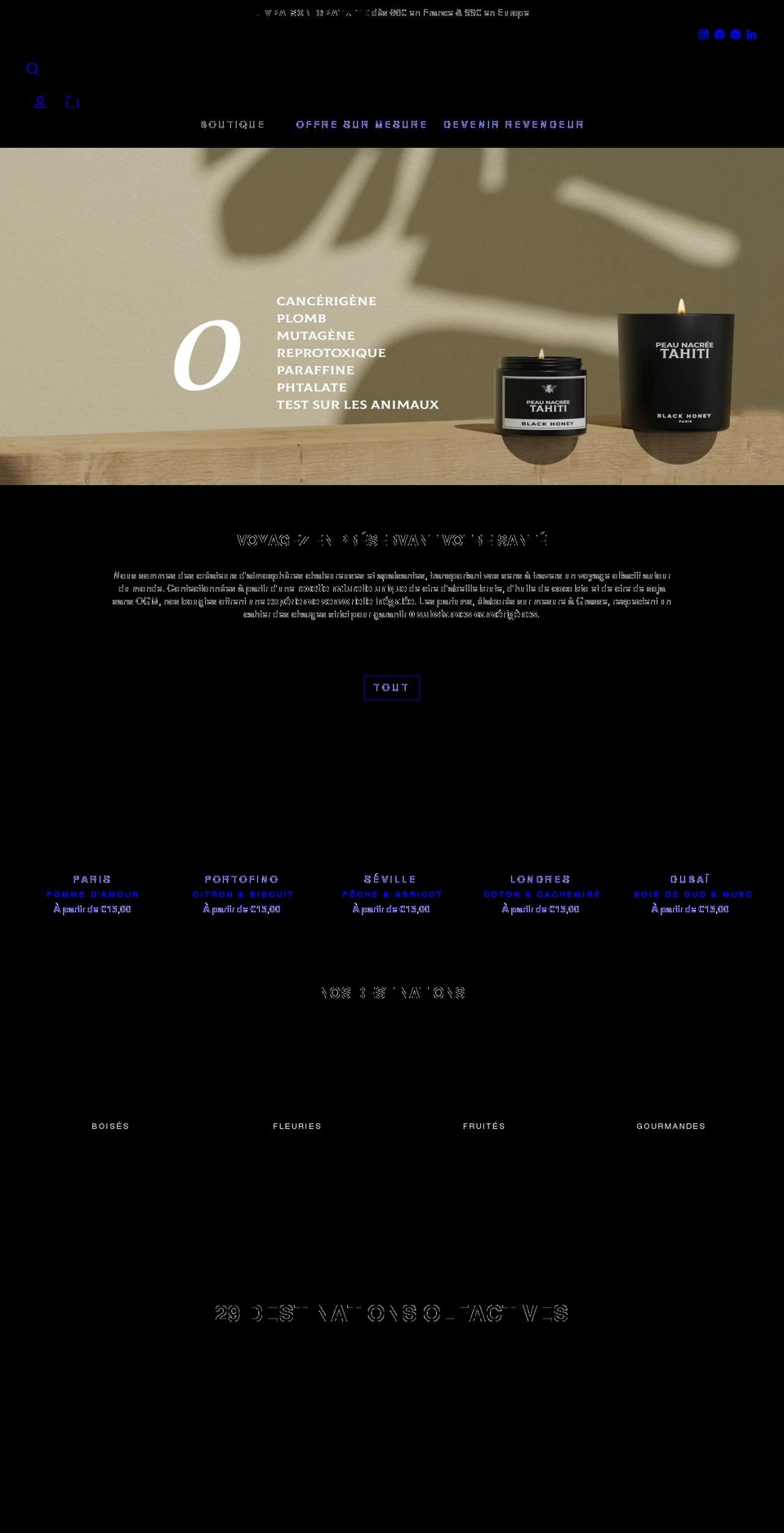 blackhoney.fr shopify website screenshot