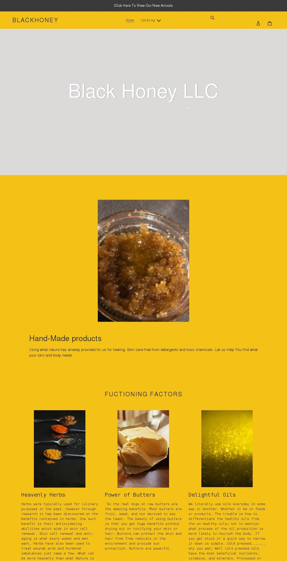 blackhoneye.com shopify website screenshot