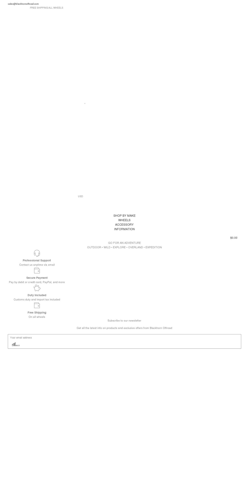 blackhornoffroad.com shopify website screenshot