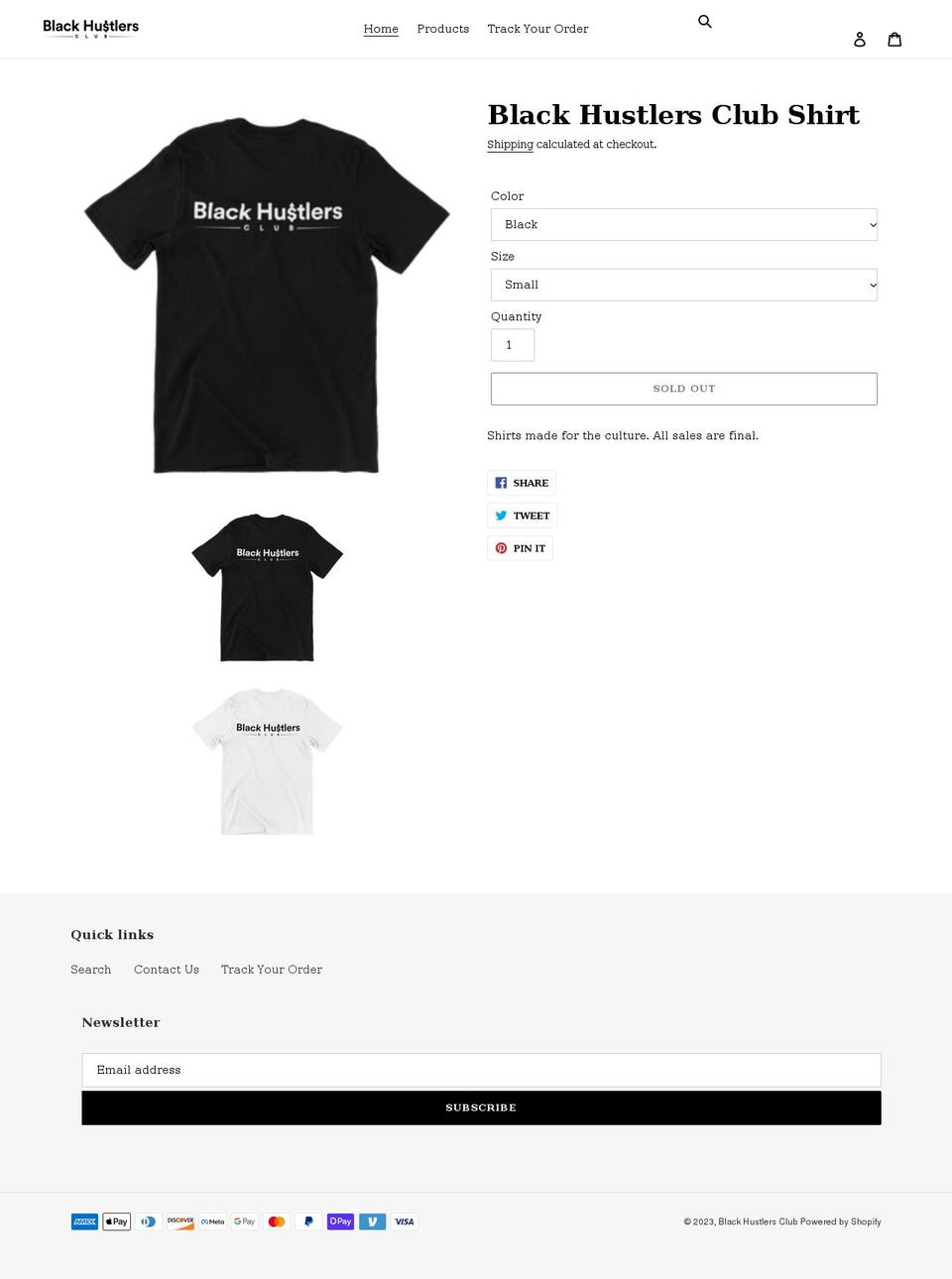 blackhustlersclub.com shopify website screenshot