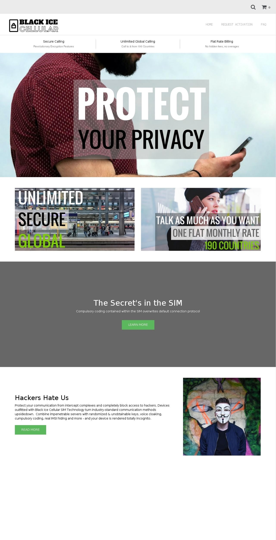 blackicecellular.com — Shopify storefront screenshot