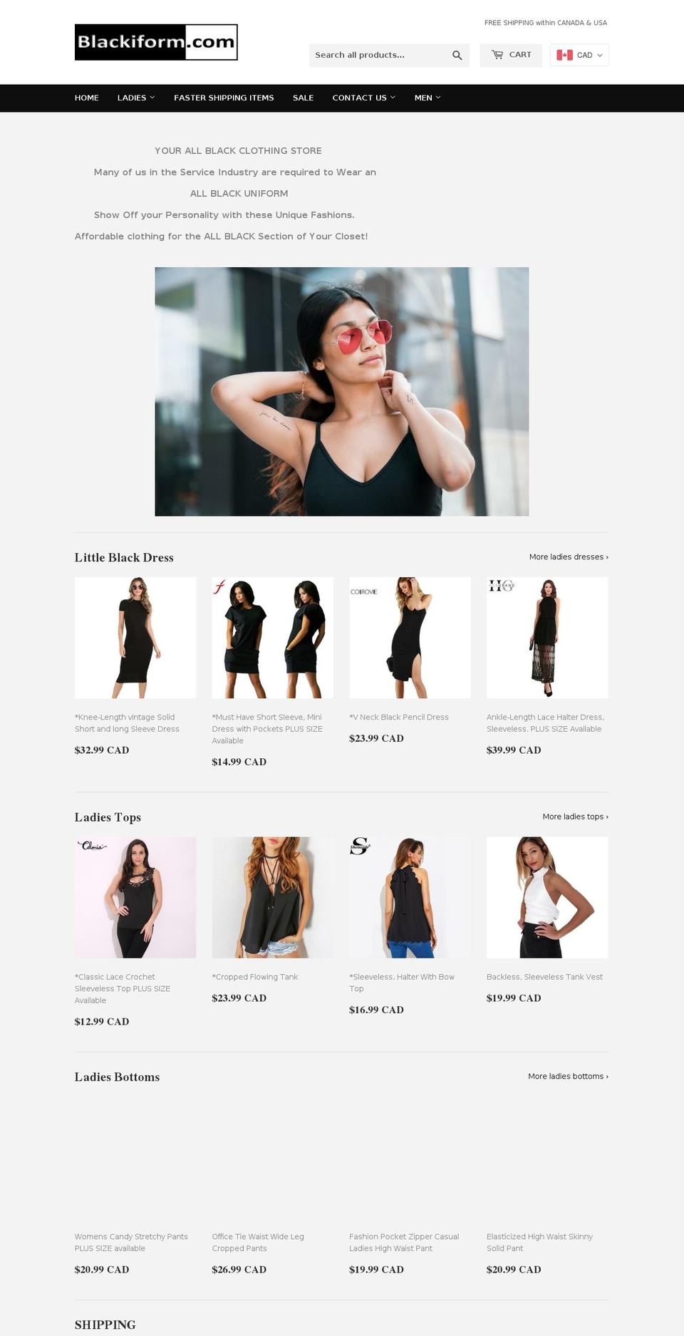 blackiform.com — Shopify storefront screenshot