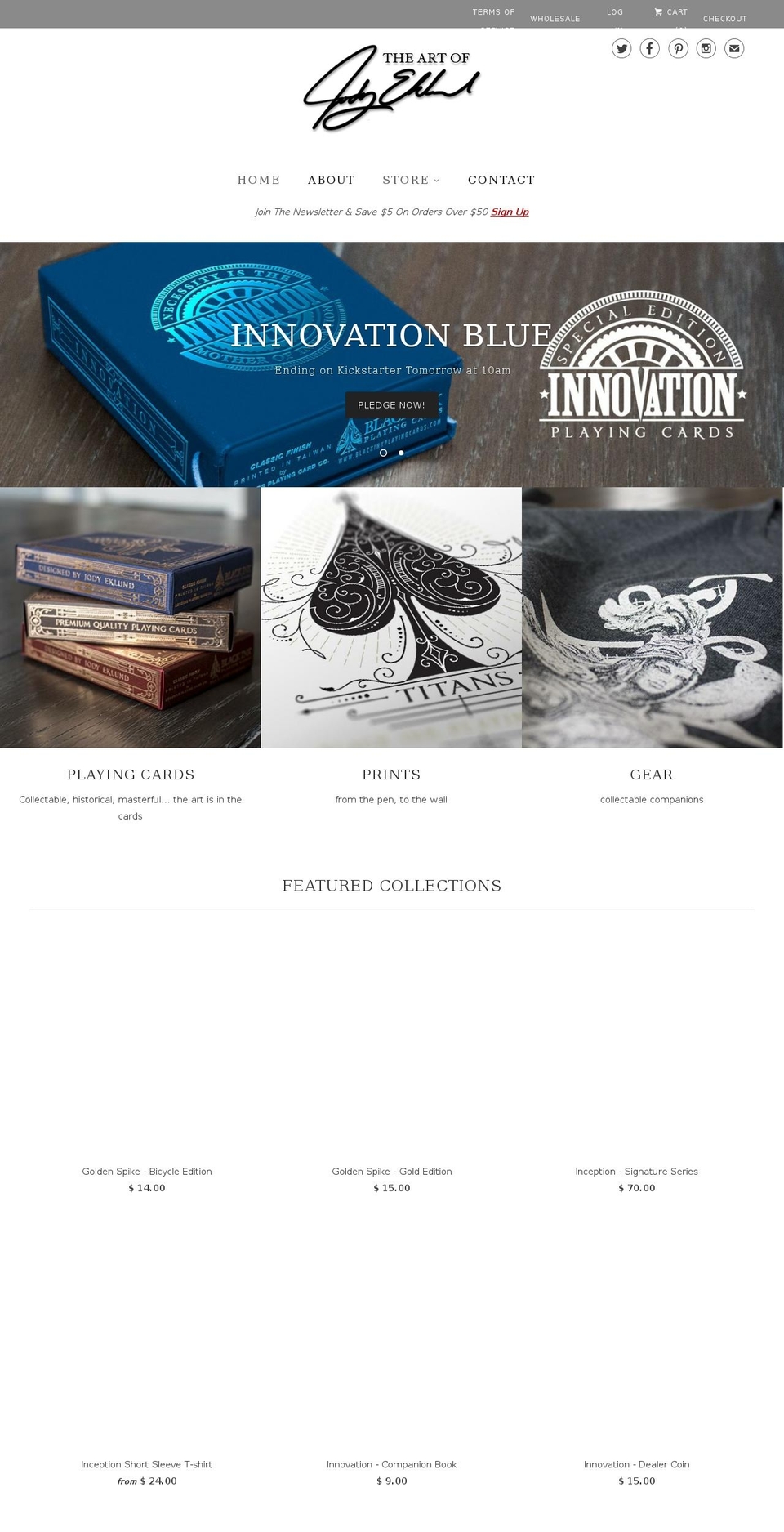 blackinkplayingcards.com shopify website screenshot