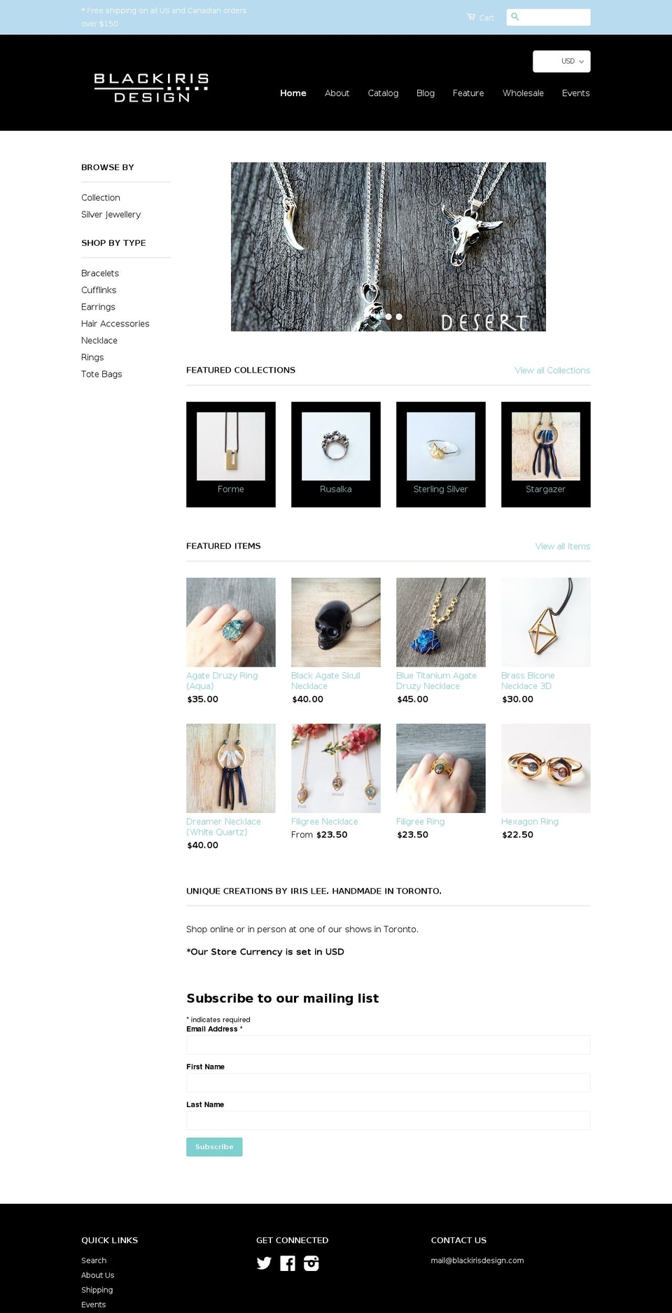 blackirisdesign.com shopify website screenshot