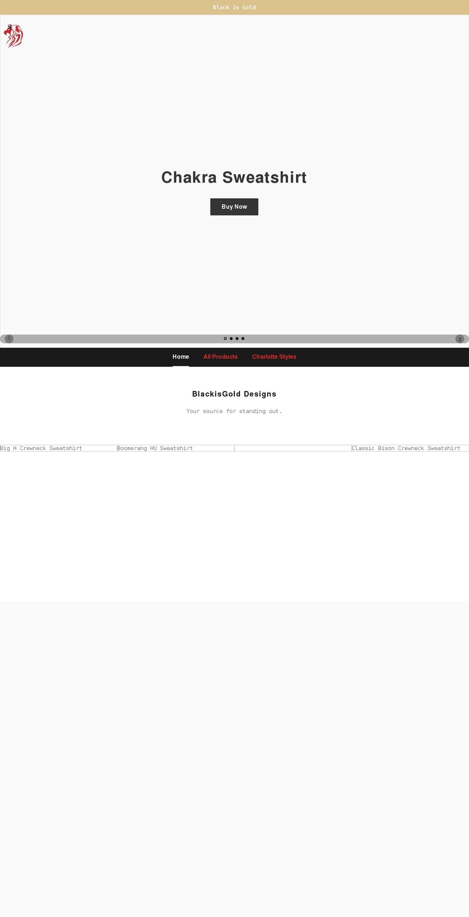 blackisgoldx.com shopify website screenshot