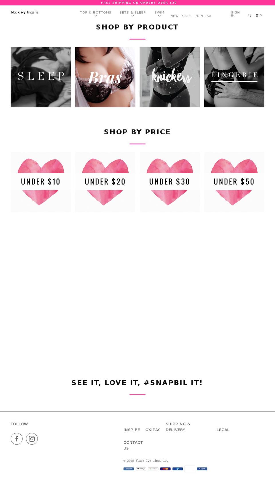 Black Ivy 2018 (with Laybuy) Shopify theme site example blackivyclothing.com.au
