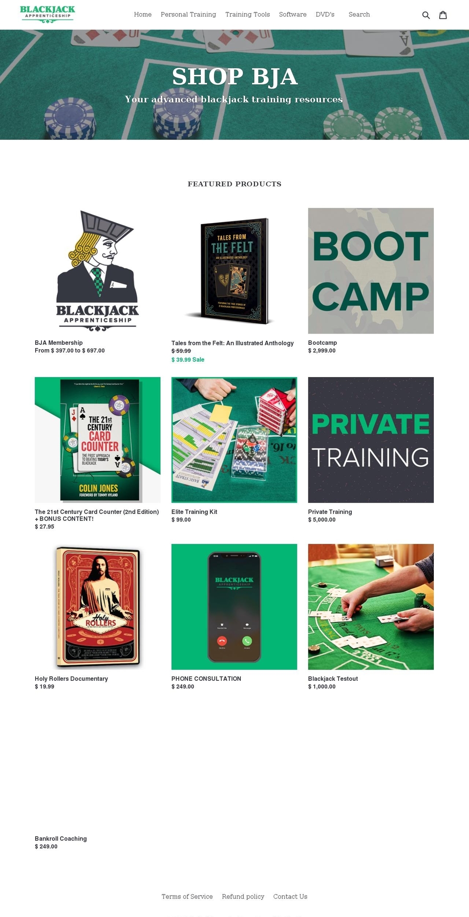blackjack-apprenticeship.myshopify.com — Shopify storefront screenshot