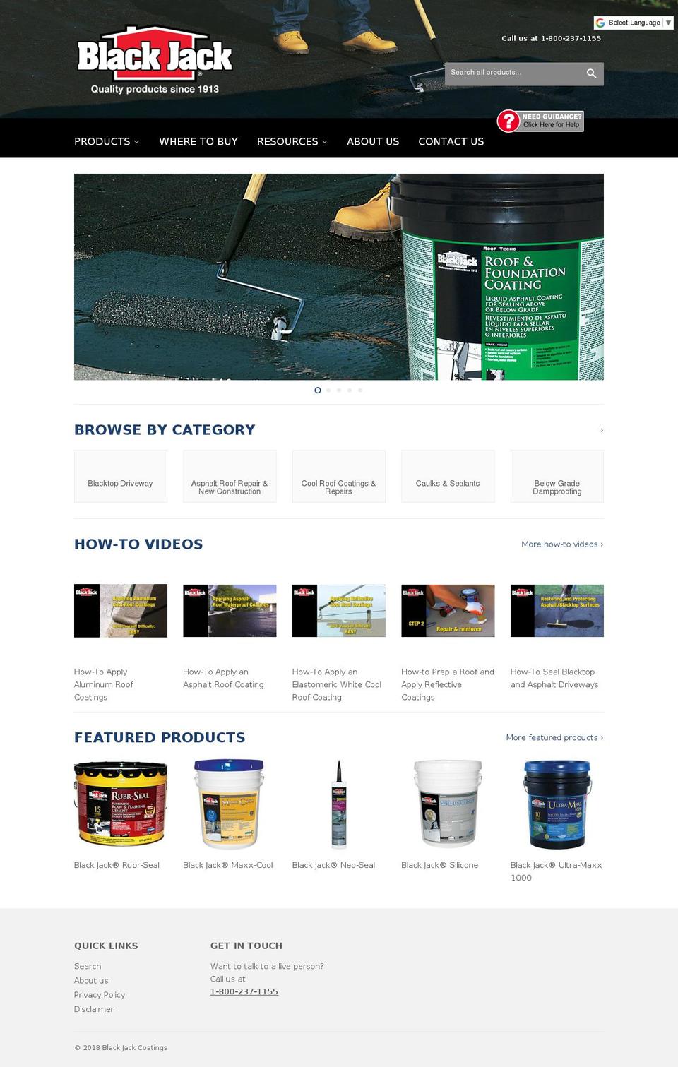 blackjackcoatings.com shopify website screenshot