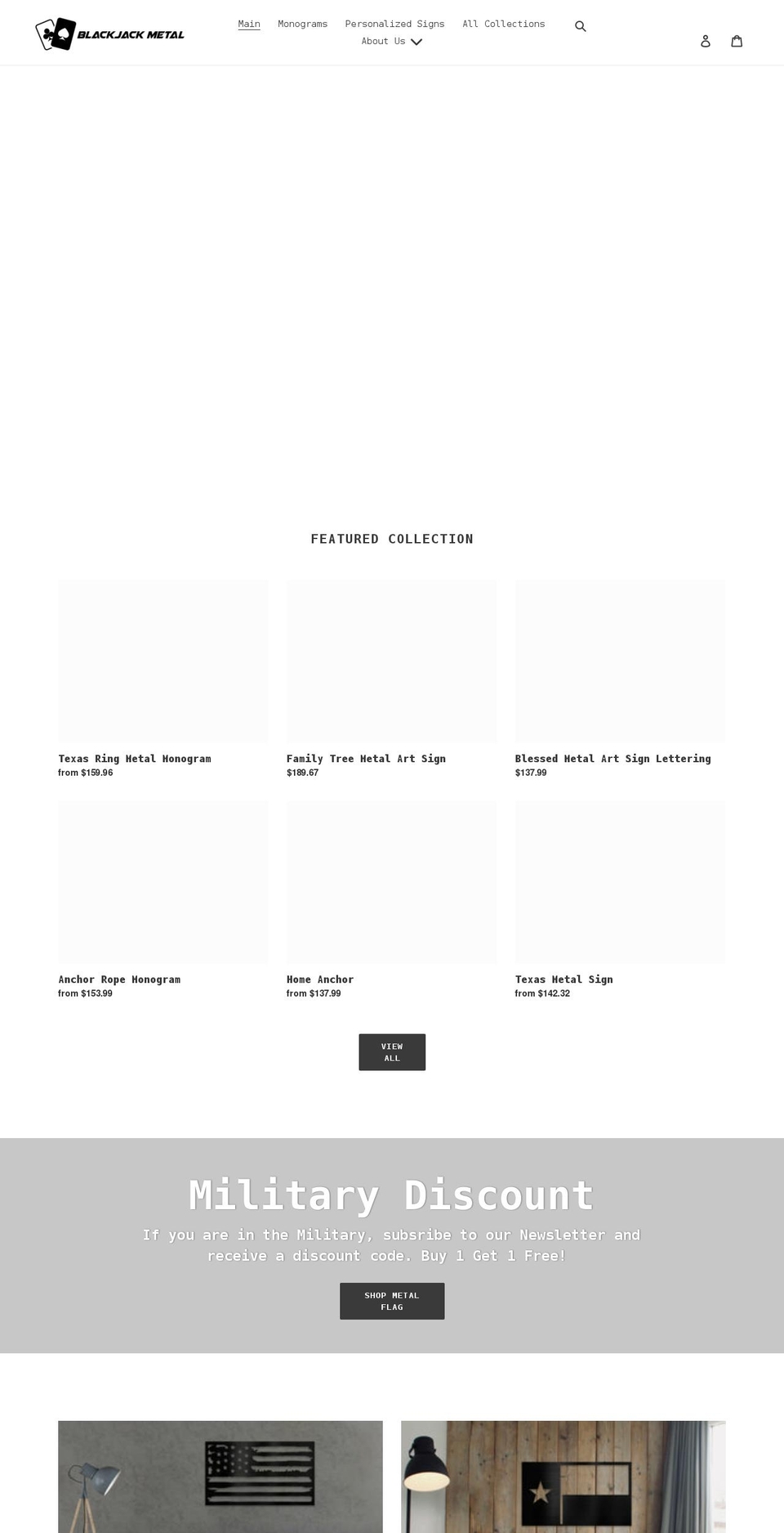 blackjackmetal.com shopify website screenshot